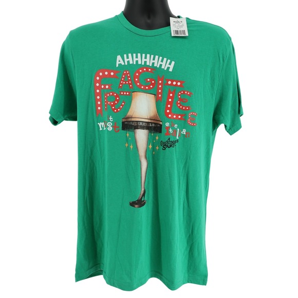 A Christmas Story Leg Lamp Green T-Shirt Mens Large Shirt NEW - Picture 1 of 6